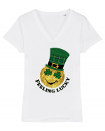 Feeling Lucky Tricou mânecă scurtă guler V Damă Evoker