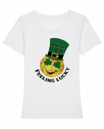 Feeling Lucky Tricou mânecă scurtă guler larg fitted Damă Expresser