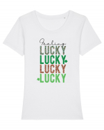 Feeling Lucky Tricou mânecă scurtă guler larg fitted Damă Expresser