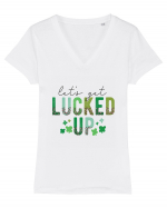 Let's Get Lucked Up Tricou mânecă scurtă guler V Damă Evoker