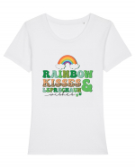 Rainbow Kisses And Leprechaun Wishes Tricou mânecă scurtă guler larg fitted Damă Expresser