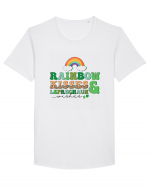 Rainbow Kisses And Leprechaun Wishes Tricou mânecă scurtă guler larg Bărbat Skater