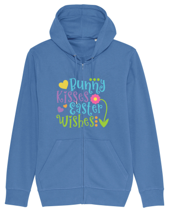 Bunny Kisses Easter Wishes Bright Blue