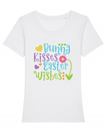 Bunny Kisses Easter Wishes Tricou mânecă scurtă guler larg fitted Damă Expresser