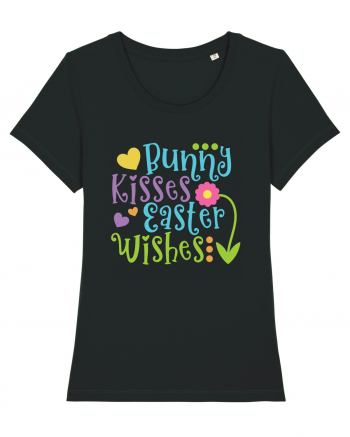 Bunny Kisses Easter Wishes Black