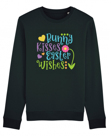 Bunny Kisses Easter Wishes Black