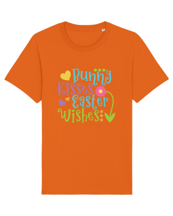 Bunny Kisses Easter Wishes Bright Orange