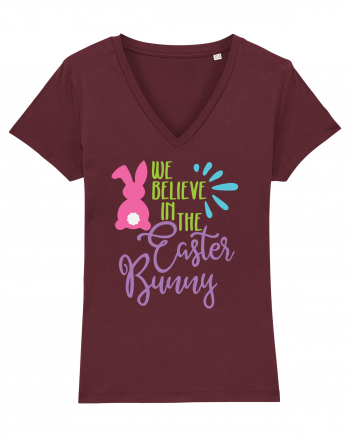 We Believe in the Easter Bunny Burgundy