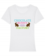 Chocolate Bunny Factory Tricou mânecă scurtă guler larg fitted Damă Expresser