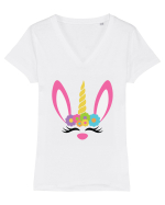 Unicorn Bunny Tricou mânecă scurtă guler V Damă Evoker