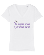 În inima mea e primăvară Tricou mânecă scurtă guler V Damă Evoker