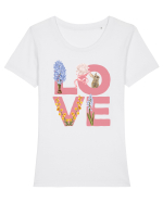 Spring love Tricou mânecă scurtă guler larg fitted Damă Expresser