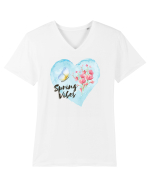 Spring vibes butterfly Tricou mânecă scurtă guler V Bărbat Presenter