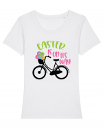 Easter is on its Way Tricou mânecă scurtă guler larg fitted Damă Expresser