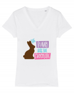 The Bunny has the Chocolate Tricou mânecă scurtă guler V Damă Evoker