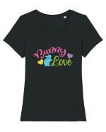 Bunny Love Tricou mânecă scurtă guler larg fitted Damă Expresser