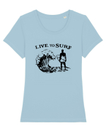 Live to Surf Tricou mânecă scurtă guler larg fitted Damă Expresser