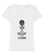 bad day anyone? Tricou mânecă scurtă guler V Damă Evoker