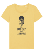 bad day anyone? Tricou mânecă scurtă guler larg fitted Damă Expresser