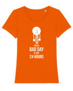 Bad day anyone? Tricou mânecă scurtă guler larg fitted Damă Expresser