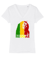 Reggae Music lover Tricou mânecă scurtă guler V Damă Evoker