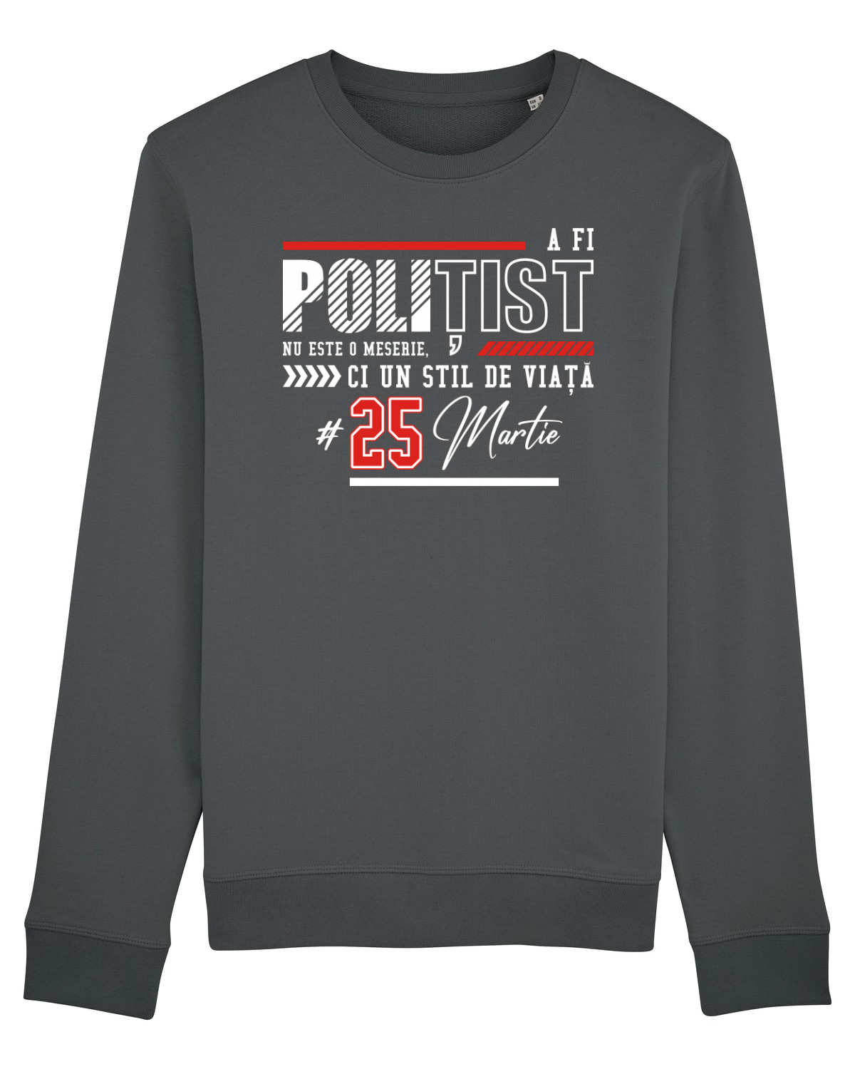 Bluză mânecă lungă Unisex Rise Anthracite