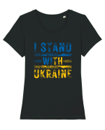 I Stand With Ukraine Tricou mânecă scurtă guler larg fitted Damă Expresser
