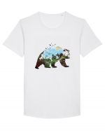 Bear landscape Tricou mânecă scurtă guler larg Bărbat Skater