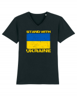 Stand with UKRAINE Tricou mânecă scurtă guler V Bărbat Presenter