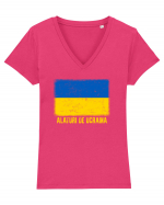 Alaturi de Ucraina Tricou mânecă scurtă guler V Damă Evoker