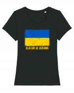 Alaturi de Ucraina Tricou mânecă scurtă guler larg fitted Damă Expresser