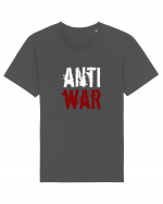 Anti War (alb-roșu) Tricou mânecă scurtă Unisex Rocker