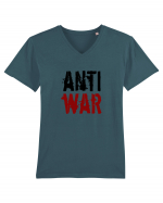 Anti War (negru-roșu) Tricou mânecă scurtă guler V Bărbat Presenter