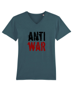 Anti War (negru-roșu) Tricou mânecă scurtă guler V Bărbat Presenter