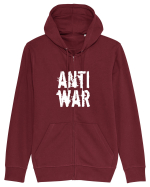 Anti War (alb) Hanorac cu fermoar Unisex Connector