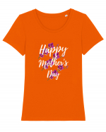 Happy Mother's Day! Tricou mânecă scurtă guler larg fitted Damă Expresser