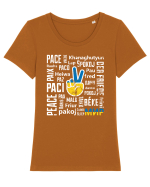 Să fie PACE în lume! Tricou mânecă scurtă guler larg fitted Damă Expresser