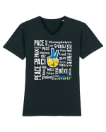 Să fie PACE în lume! Tricou mânecă scurtă guler V Bărbat Presenter