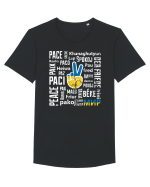 Să fie PACE în lume! Tricou mânecă scurtă guler larg Bărbat Skater