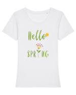 Hello Spring Tricou mânecă scurtă guler larg fitted Damă Expresser