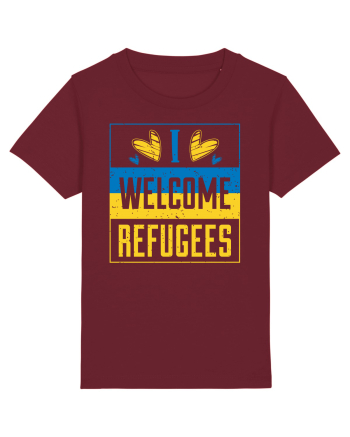 I welcome refugees Burgundy