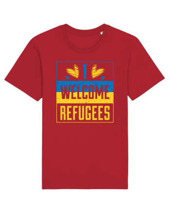 I welcome refugees Red