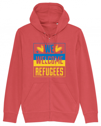 We welcome refugees Carmine Red