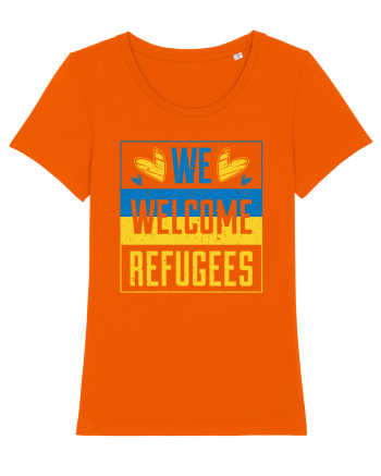 We welcome refugees Bright Orange