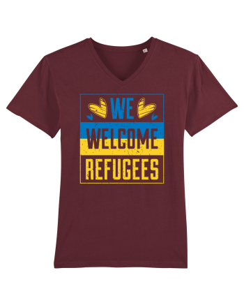We welcome refugees Burgundy