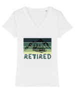 Retired / Pensionat Tricou mânecă scurtă guler V Damă Evoker