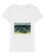 Pensionat / Retired  Tricou mânecă scurtă guler V Damă Evoker