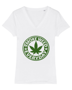Smoke Weed Everyday Tricou mânecă scurtă guler V Damă Evoker