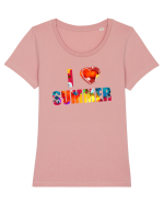 Love Summer Tricou mânecă scurtă guler larg fitted Damă Expresser