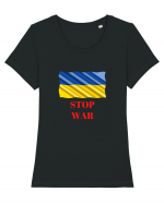 Stop War! Tricou mânecă scurtă guler larg fitted Damă Expresser